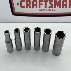 Craftsman G Series 6 Pc Metric Deep Well Socket Set 1/4 Drive 7-13mm Made in USA